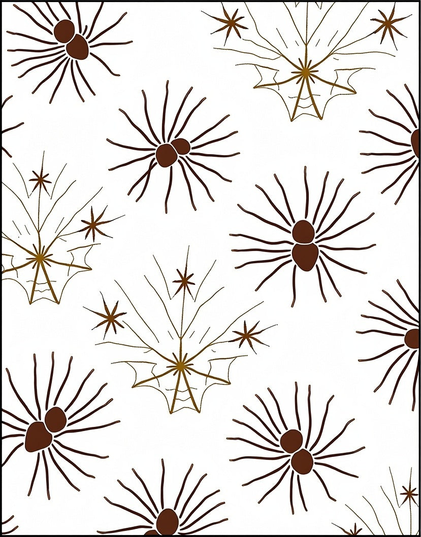 Halloween Spiderweb Brown Pattern Rug