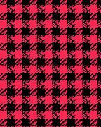 Red Black Houndstooth Pattern Rug