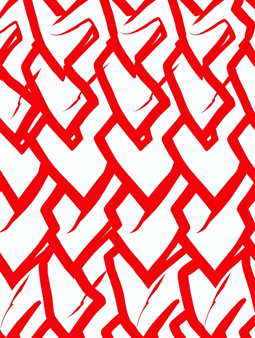 Bold Red Abstract Brushstroke Pattern Rug