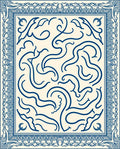 Classic Blue Swirling Outline Pattern Rug