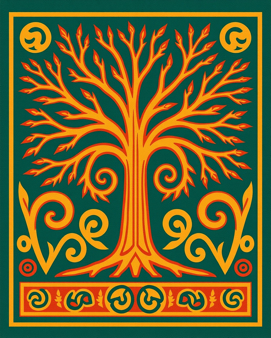 Vibrant Tree of Life Pattern Rug