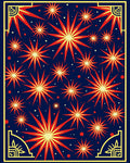 Exploding Starburst Red Yellow Pattern Rug