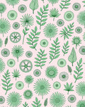 Green Floral Botanical Pattern Rug