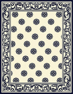 Classic Floral Bordered Cream Rug