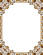 Art Nouveau Floral Golden Border Design Rug