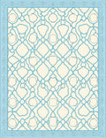 Blue Ivory Interwoven Lattice Rug