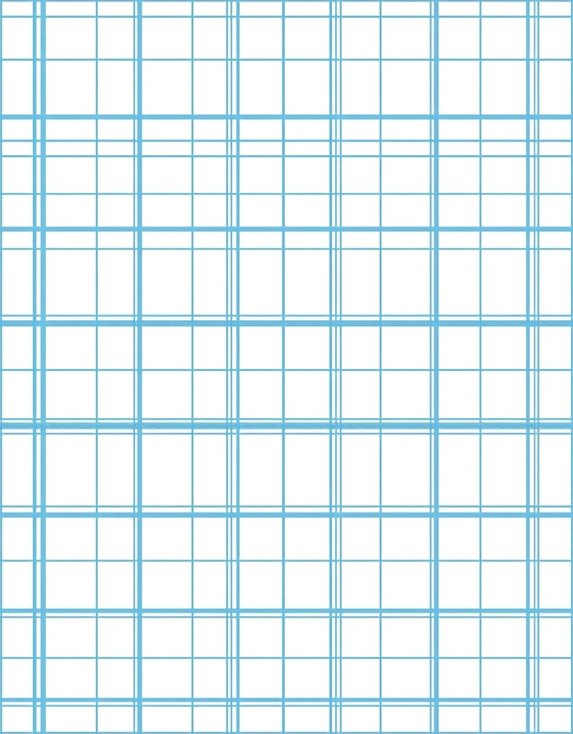 Classic Blue Grid Pattern Rug