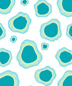 Abstract Organic Teal Blue Pattern Rug