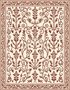 Ornate Floral Scroll Work Medallion Rug
