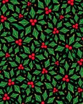 Festive Green Holly Berry Clusters Rug
