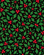 Festive Green Holly Berry Clusters Rug
