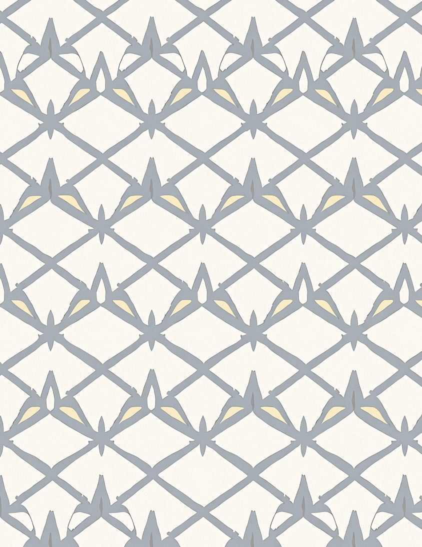 Diamond Lattice with Floral Accents Rug