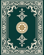 Elegant Scrollwork Floral Motif Rug