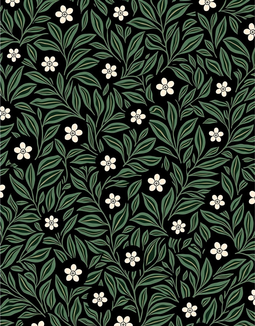 Dark Academia Floral Vine Pattern Rug