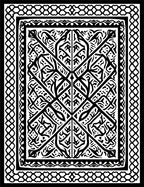 Intricate Black White Geometric Patterned Rug
