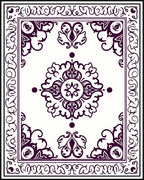 Ornate Floral Tile Pattern Rug