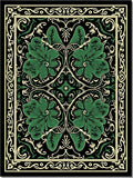 Art Nouveau Green Floral Scroll Rug
