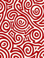 Crimson Swirls Abstract Pattern Rug