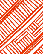 Orange White Intersecting Lines Pattern Rug