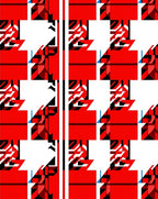 Bold Red And Black Geometric Pattern Rug