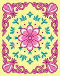 Vibrant Floral Swirl Pattern Rug