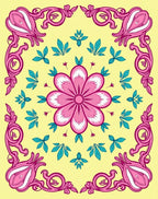 Vibrant Floral Swirl Pattern Rug