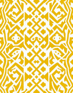 Bold Geometric Yellow Tribal Pattern Rug