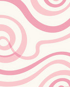 Pink Swirls Abstract Pattern Rug