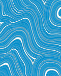 Abstract Blue White Flowing Lines Rug