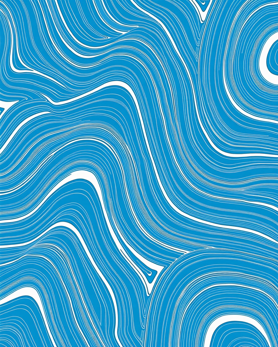 Abstract Blue White Flowing Lines Rug