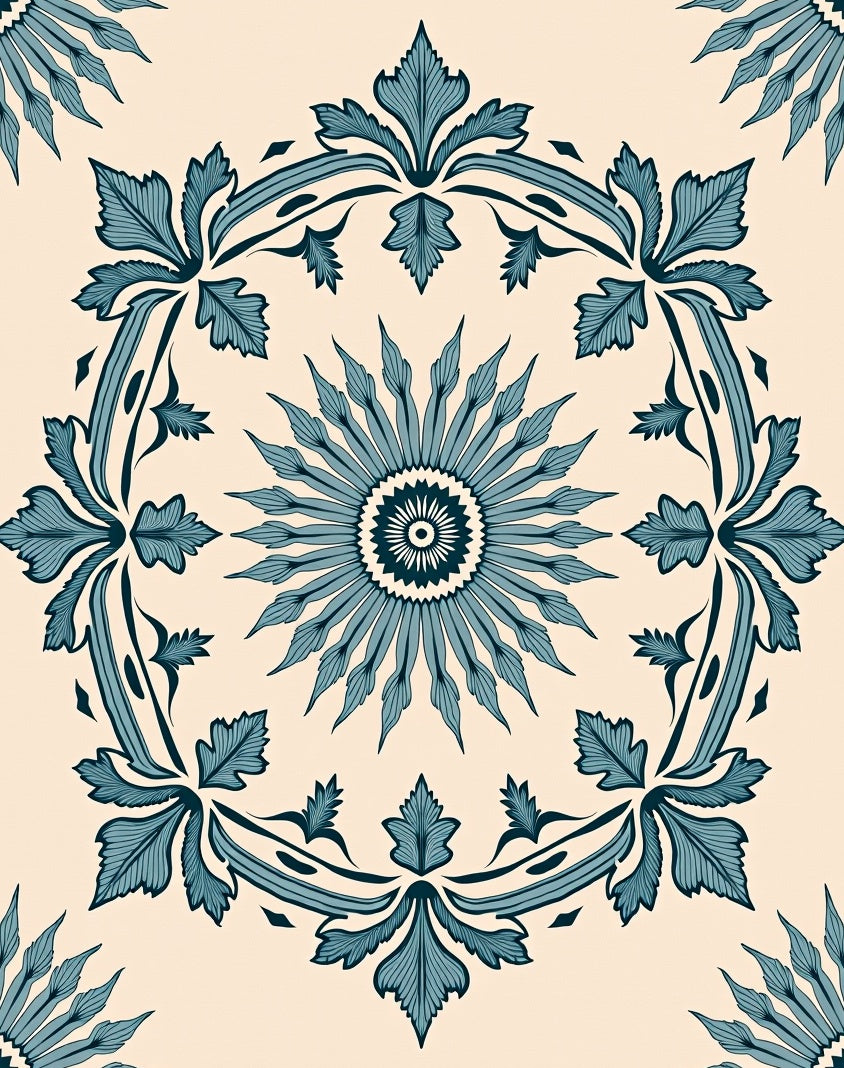 Classic Floral Medallion Pattern Rug