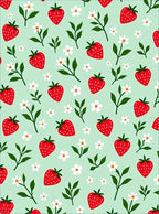 Red Strawberry White Daisy Pattern Rug