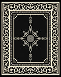 Ornate Black Cream Geometric Mandala Rug