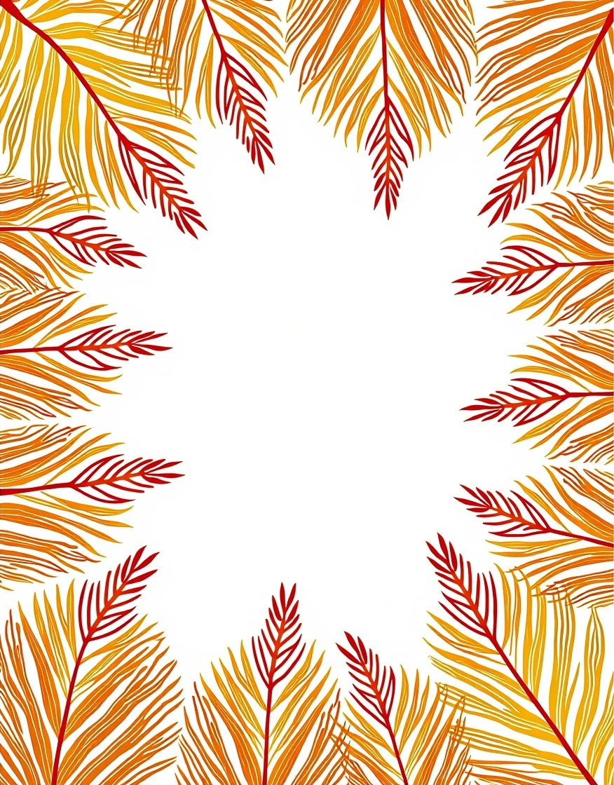 Warm Leafy Pattern Natural Design Rug