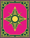 Radiant Sunburst Teal Pink Art Deco Rug