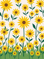Bright Yellow Sunflowers Pattern Rug