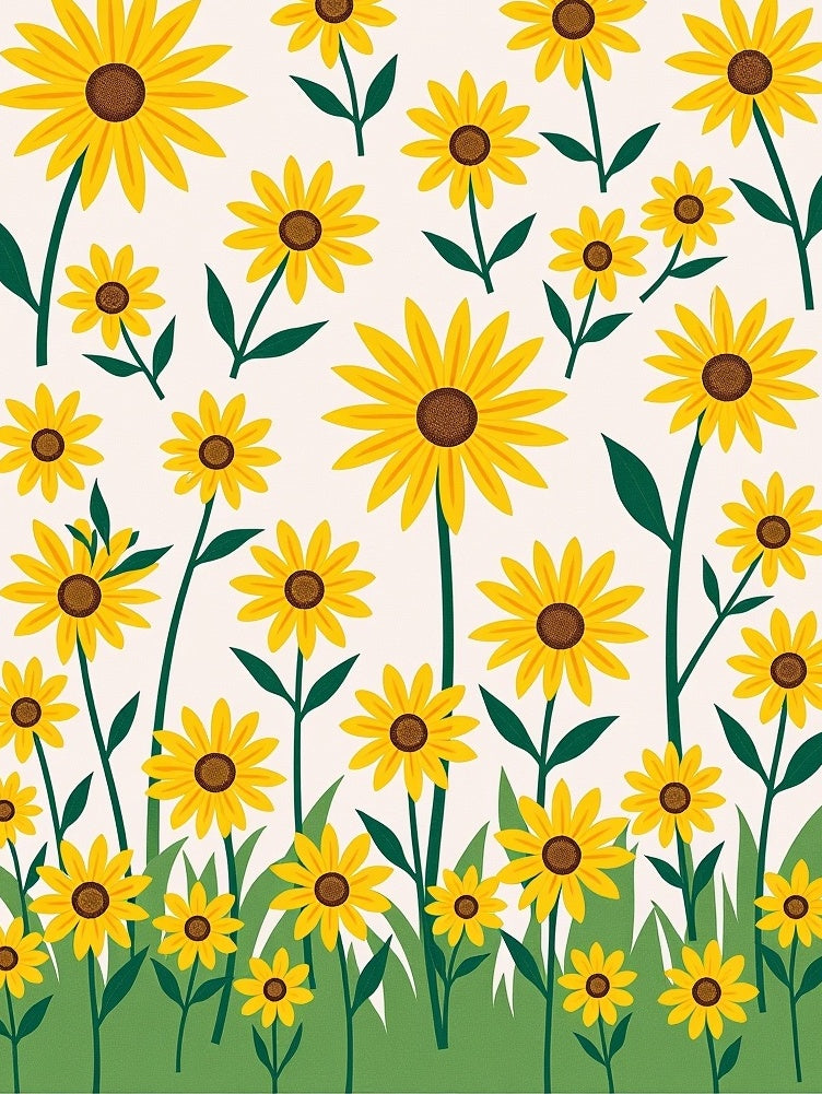 Bright Yellow Sunflowers Pattern Rug