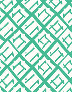 Modern Teal Geometric Diamond Rug