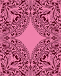 Elegant Pink Floral Swirl Pattern Rug