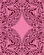 Elegant Pink Floral Swirl Pattern Rug