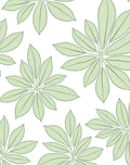 Delicate Green Leaf Pattern Rug