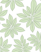 Delicate Green Leaf Pattern Rug