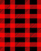 Red Black Plaid Patterned Design Rug