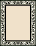 Classic Black Filigree Border Design Rug