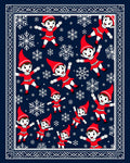 Winter Elves Snowflakes Pattern Rug