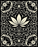Classic Floral Swirl Scroll Pattern Rug