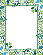 Green And Blue Floral Vines Rug