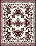 Intricate Floral Damask Pattern Rug