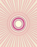 Crimson Pink Sunburst Concentric Circles Rug