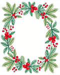 Festive Berry and Pine Leaf Border Rug